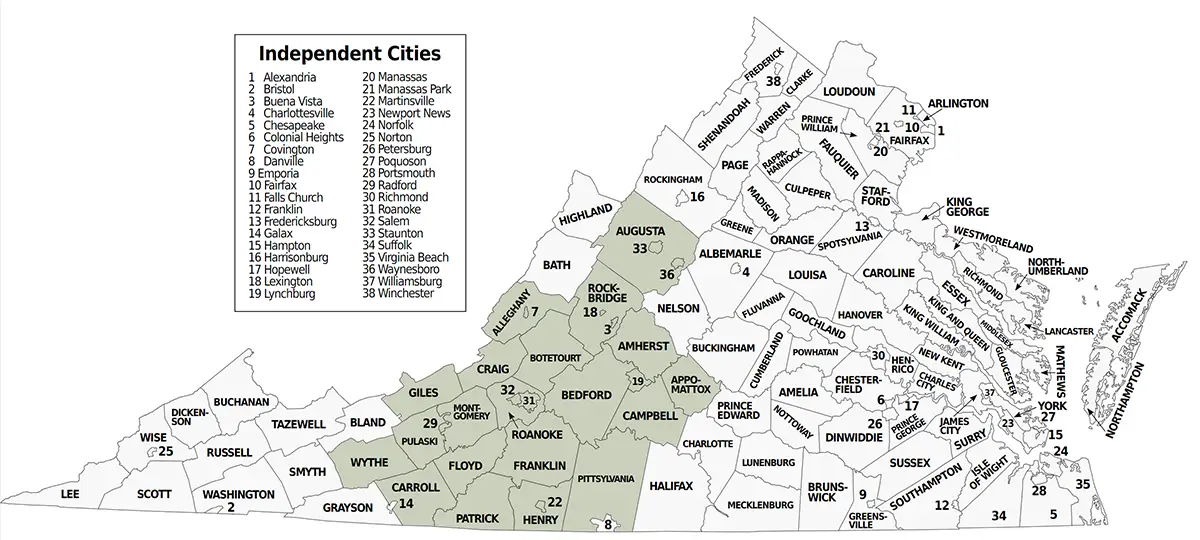 Virginia Services Map