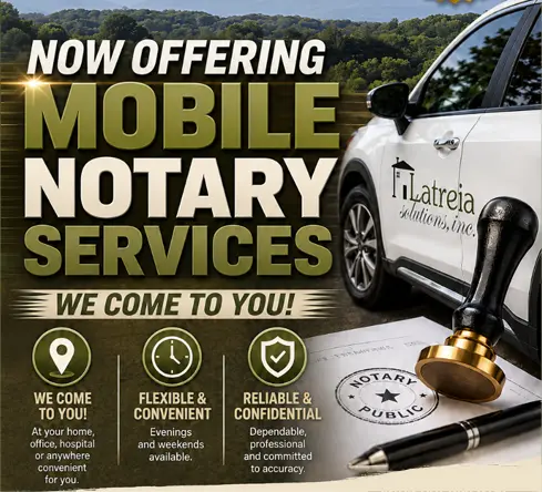 Mobile Notary Services provided by Latreia Solutions